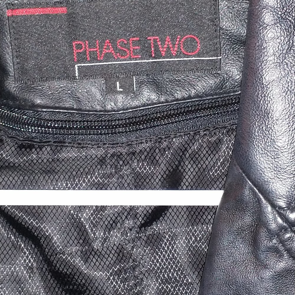 Phase Two Black Leather Jacket..... Euc - image 5